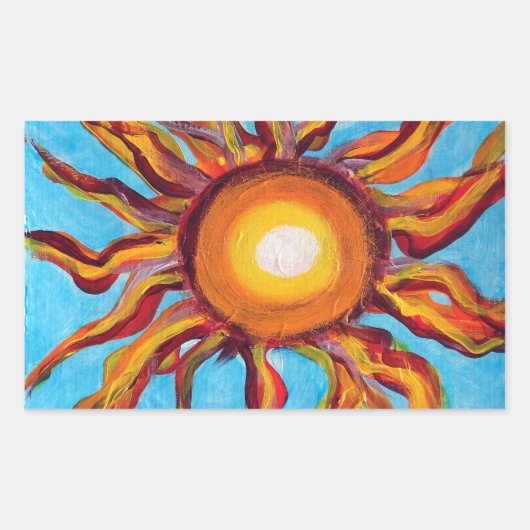 Wilde Sonne Rechteckiger Aufkleber (Vorderseite)