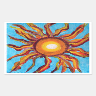 Wilde Sonne Rechteckiger Aufkleber