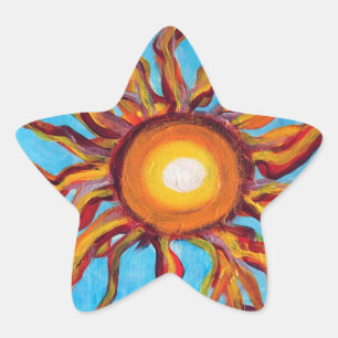 Wilde Sonne Stern-Aufkleber