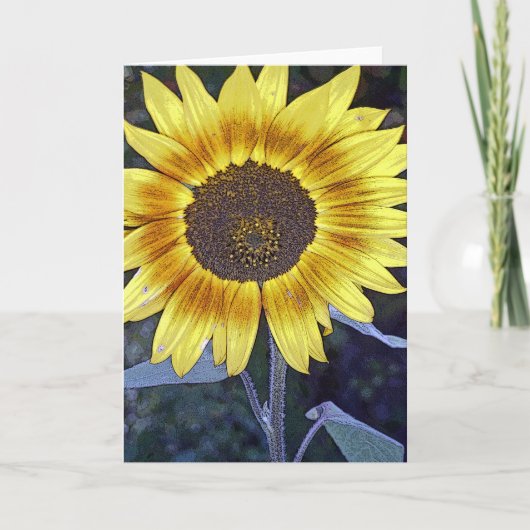 Wilde Sonnenblume Karte (Vorderseite)