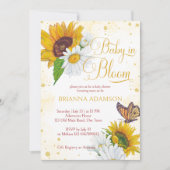 Wilde Sonnenblumen Baby in blühender Babydusche Einladung (Vorderseite)