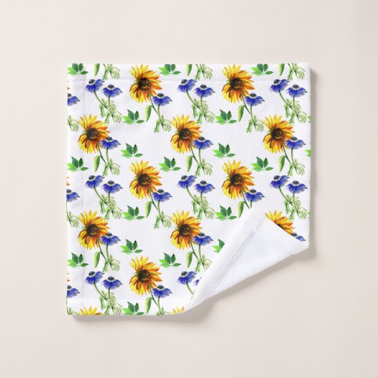 Wilde Sonnenblumen Badhandtuch Set (Waschlappen)
