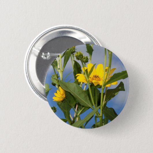 Wilde Sonnenblumen Blumenfotografie Button (Vorne & Hinten)
