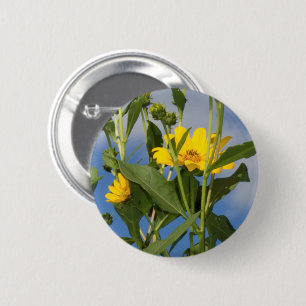 Wilde Sonnenblumen Blumenfotografie Button