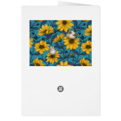 Wilde Sonnenblumen und goldfarbene Vögel/gelb (Hinten)