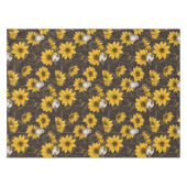 Wilde Sonnenblumen und goldfarbene Vögel/gelb Tischdecke (Vorderseite (Horizontal))