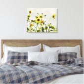 Wilde Sonnenblumen und Gray Sky Art Canvas Print Leinwanddruck (Insitu (Schlafzimmer))