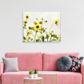 Wilde Sonnenblumen und Gray Sky Art Canvas Print Leinwanddruck (Insitu (Wohnzimmer))