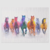 Wilde Spectrum Galloping Pferde Dekoupage Seidenpapier (Vorderseite)