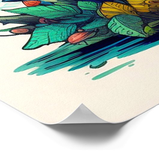 Wilde Sprouting Forest Mushrooms Poster (Ecke)