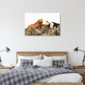 Wilde Stallionen im Kampf Leinwanddruck (Insitu (Schlafzimmer))