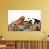 Wilde Stallionen im Kampf Leinwanddruck (Insitu (Wohnzimmer))