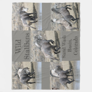Wilde Stallions des Sand-Waschbeckens Fleecedecke