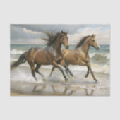 Wilde Strandpferde Malerei Decoupage Seidenpapier (Vorderseite)