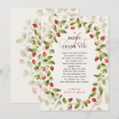 WILDE STRAWBERRY SÜSSE BABY-SHOWER EINLADUNG (Vorne/Hinten)