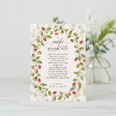 WILDE STRAWBERRY SÜSSE BABY-SHOWER EINLADUNG (Stehend Vorderseite)