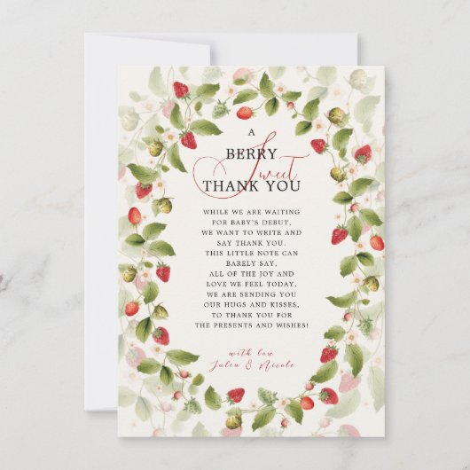 WILDE STRAWBERRY SÜSSE BABY-SHOWER EINLADUNG (Vorderseite)