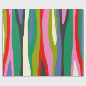 Wilde Streifen Modernes, vielfarbiges Abstraktes M Geschenkpapier (Flach)