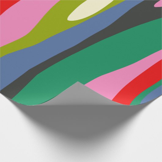 Wilde Streifen Modernes, vielfarbiges Abstraktes M Geschenkpapier (Ecke)