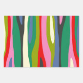 Wilde Streifen Modernes, vielfarbiges Abstraktes M Geschenkpapier Set (Vorderseite)