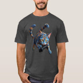 Wilde Tabby-Katze Gaming-Controller Biss - Lustige T-Shirt (Vorderseite)