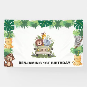 Wilde Tier-Dschungel-Safari-Junge-Geburtstagsparad Banner