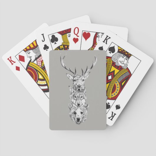 Wilde Tier-Trio Spielkarten (Rückseite)