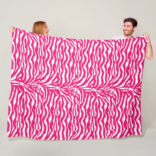 Wilde Tierdrucke, Zebra in Fuchsia, Rosa und Weiß Fleecedecke (Beispiel)