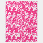 Wilde Tierdrucke, Zebra in Fuchsia, Rosa und Weiß Fleecedecke (Vorderseite)