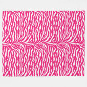 Wilde Tierdrucke, Zebra in Fuchsia, Rosa und Weiß Fleecedecke (Vorderseite (Horizontal))