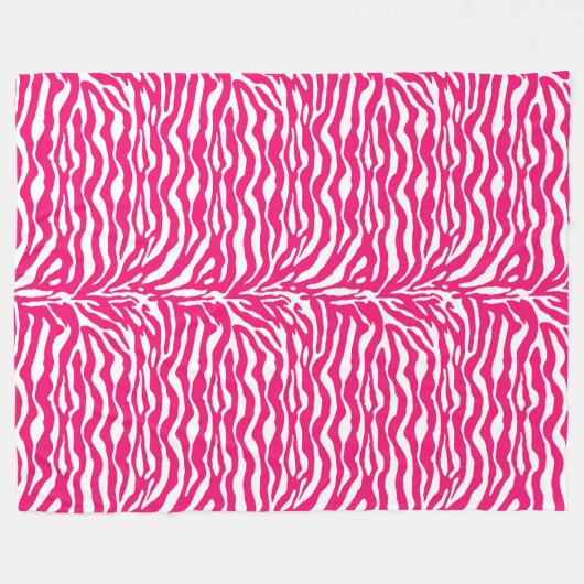 Wilde Tierdrucke, Zebra in Fuchsia, Rosa und Weiß Fleecedecke (Vorderseite (Horizontal))