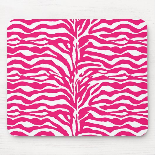 Wilde Tierdrucke, Zebra in Fuchsia, Rosa und Weiß Mousepad (Vorne)