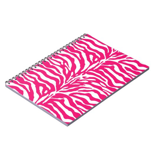 Wilde Tierdrucke, Zebra in Fuchsia, Rosa und Weiß Notizblock (Linke Seite)