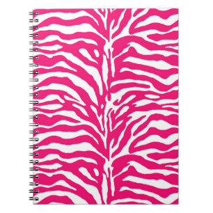 Wilde Tierdrucke, Zebra in Fuchsia, Rosa und Weiß Notizblock