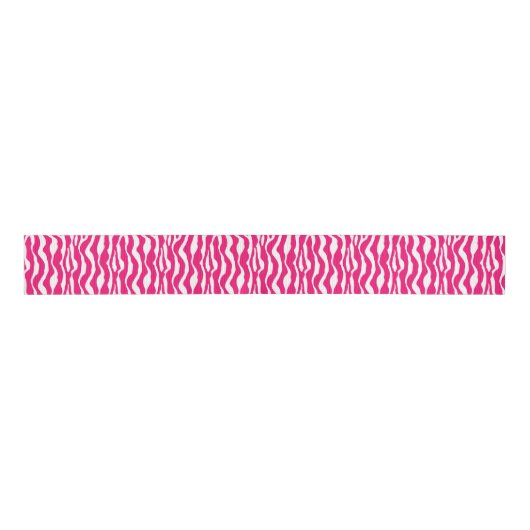 Wilde Tierdrucke, Zebra in Fuchsia, Rosa und Weiß Ripsband (Vorderseite)