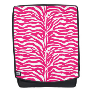 Wilde Tierdrucke, Zebra in Fuchsia, Rosa und Weiß Rucksack