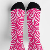 Wilde Tierdrucke, Zebra in Fuchsia, Rosa und Weiß Socken (Oben)