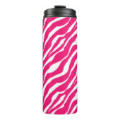 Wilde Tierdrucke, Zebra in Fuchsia, Rosa und Weiß Thermosbecher (Vorderseite)