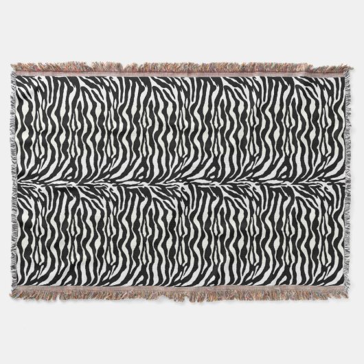 Wilde Tierdrucke, Zebra in Schwarz und Weiß Decke (Vorderseite)