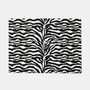 Wilde Tierdrucke, Zebra in Schwarz und Weiß Fußmatte