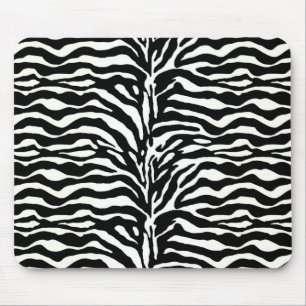 Wilde Tierdrucke, Zebra in Schwarz und Weiß Mousepad