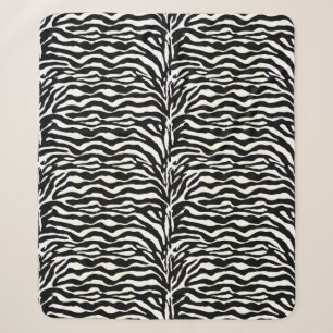 Wilde Tierdrucke, Zebra in Schwarz und Weiß Sherpadecke
