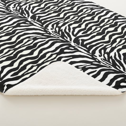 Wilde Tierdrucke, Zebra in Schwarz und Weiß Sherpadecke (3/4)