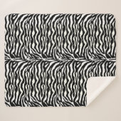 Wilde Tierdrucke, Zebra in Schwarz und Weiß Sherpadecke (Vorderseite (Horizontal))