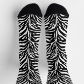 Wilde Tierdrucke, Zebra in Schwarz und Weiß Socken (Oben)