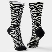 Wilde Tierdrucke, Zebra in Schwarz und Weiß Socken (Gewinkelt)