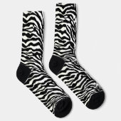 Wilde Tierdrucke, Zebra in Schwarz und Weiß Socken (Rechts)