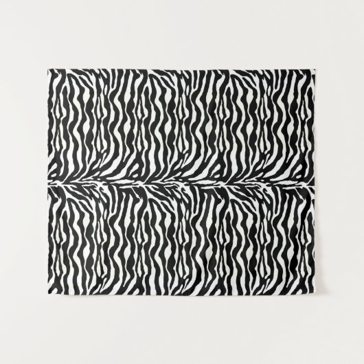 Wilde Tierdrucke, Zebra in Schwarz und Weiß Wandteppich (Vorderseite (Horizontal))