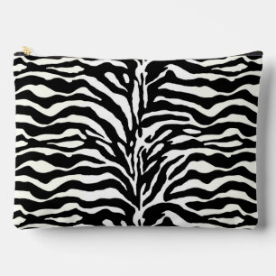 Wilde Tierdrucke, Zebra in Schwarz und Weiß Zubehörtasche