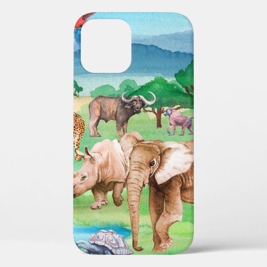 Wilde Tiere Afrikas im Hintergrund Case-Mate iPhone Hülle (Rückseite)